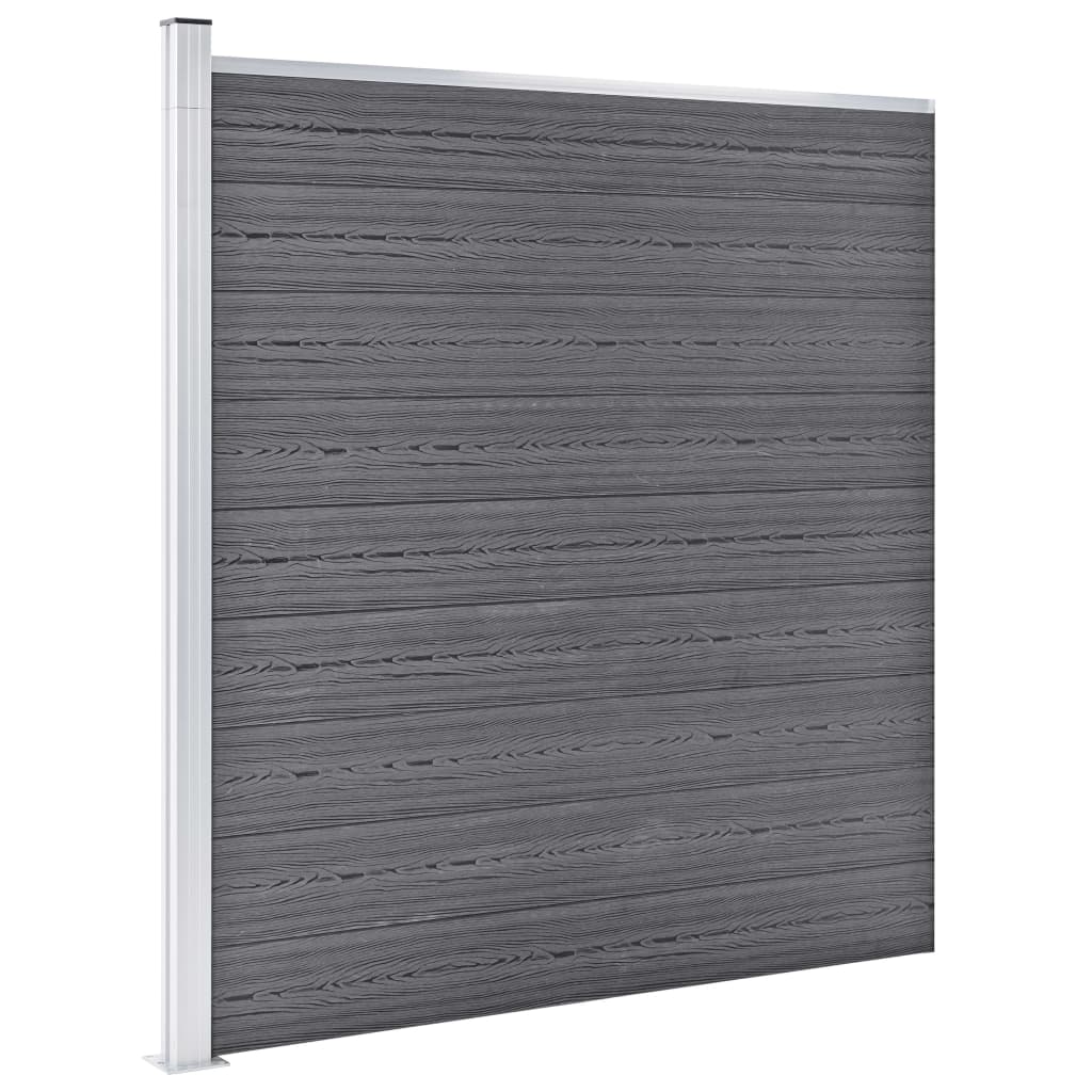 Wpc Zaun-Set 10 Quadrate + 1 Schräge 1830X186 Cm Grau