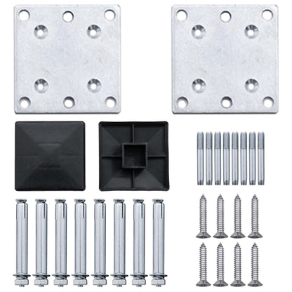Wpc Zaun-Set 10 Quadrate + 1 Schräge 1830X186 Cm Grau
