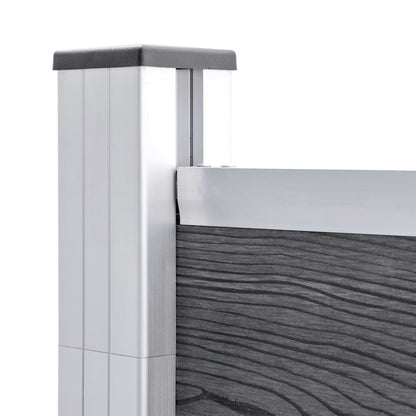 Wpc Zaun-Set 10 Quadrate + 1 Schräge 1830X186 Cm Grau