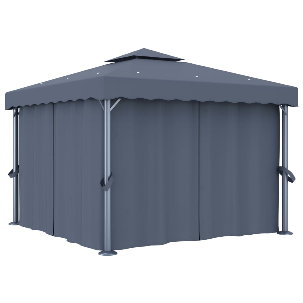 Pavillon Mit Vorhang 3X3 M Aluminium