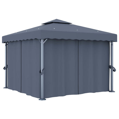 Pavillon Mit Vorhang 3X3 M Aluminium