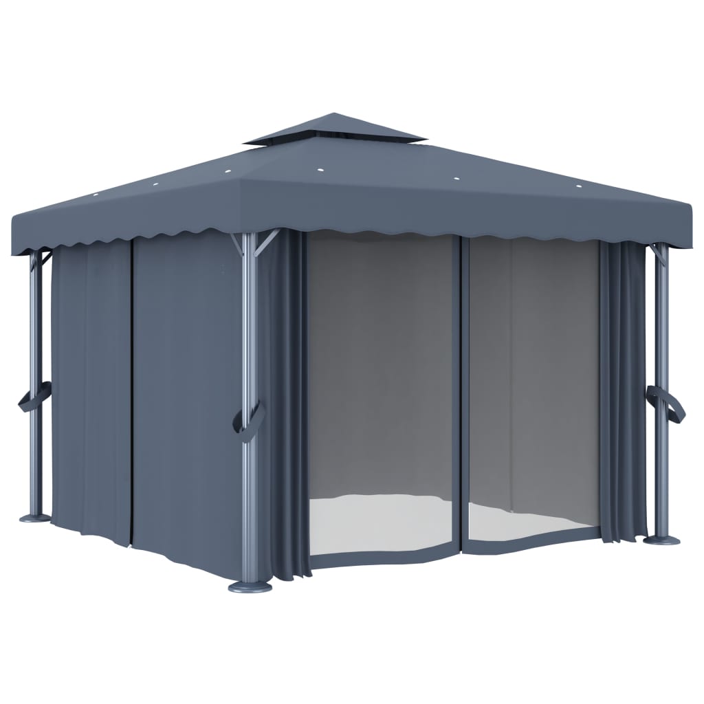 Pavillon Mit Vorhang 3X3 M Aluminium