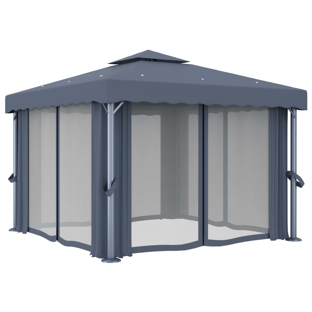 Pavillon Mit Vorhang 3X3 M Aluminium