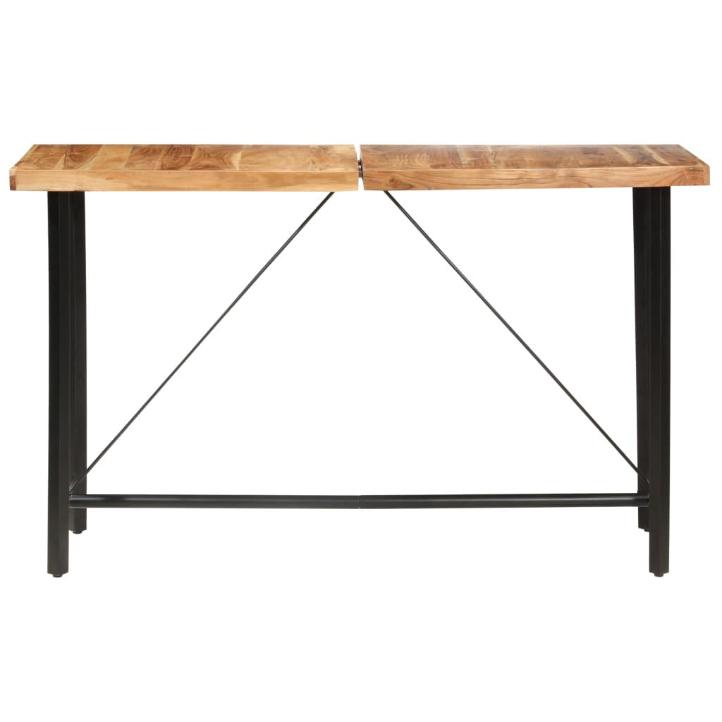 9-Tlg. Bar-Set Massivholz Akazie Und Echtleder