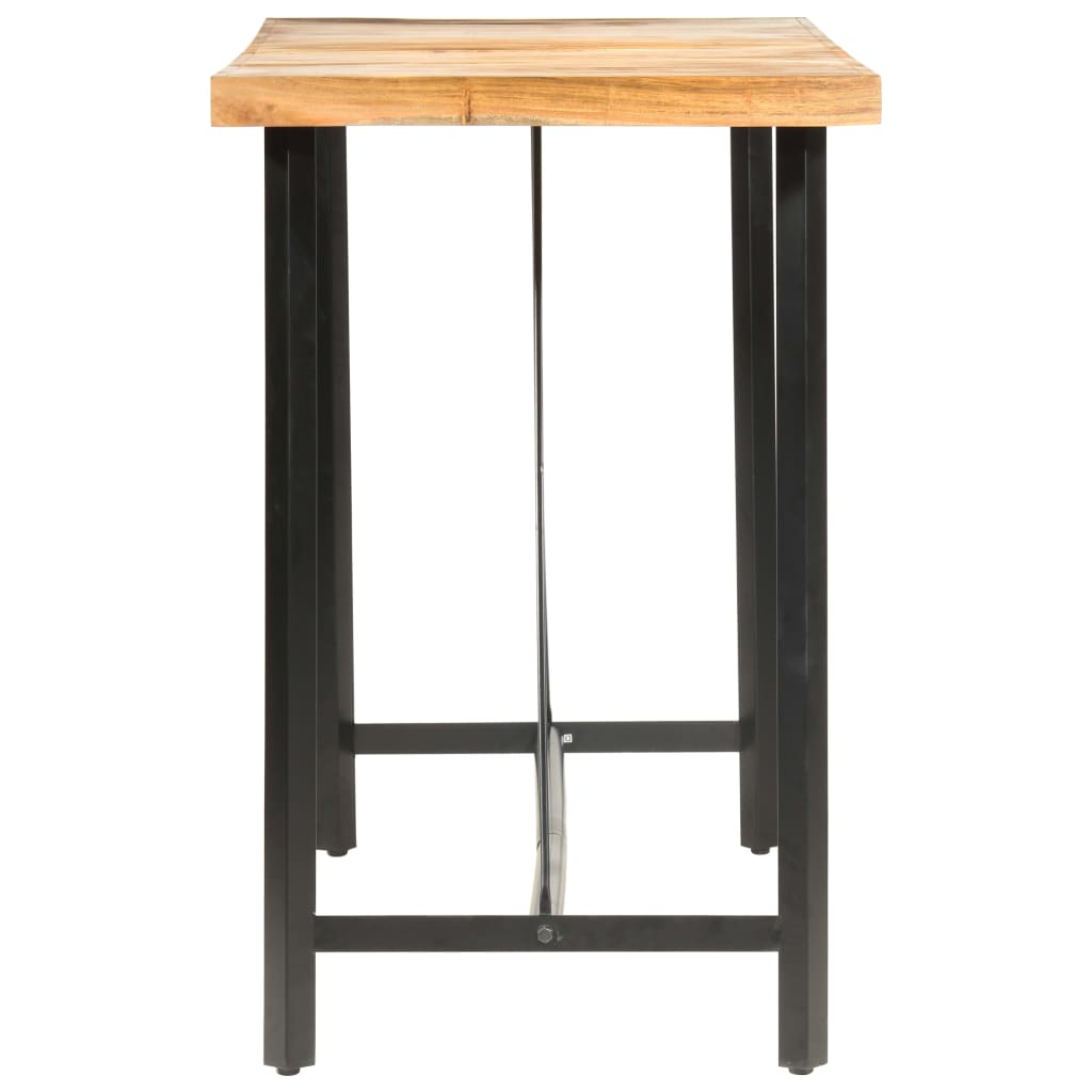 9-Tlg. Bar-Set Massivholz Akazie Und Echtleder