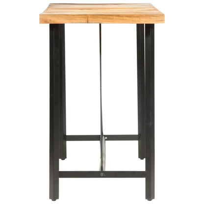 9-Tlg. Bar-Set Massivholz Akazie Und Echtleder