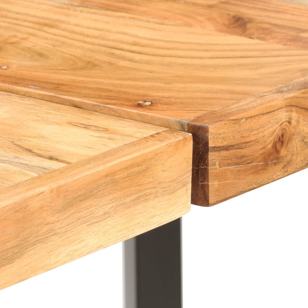 9-Tlg. Bar-Set Massivholz Akazie Und Echtleder