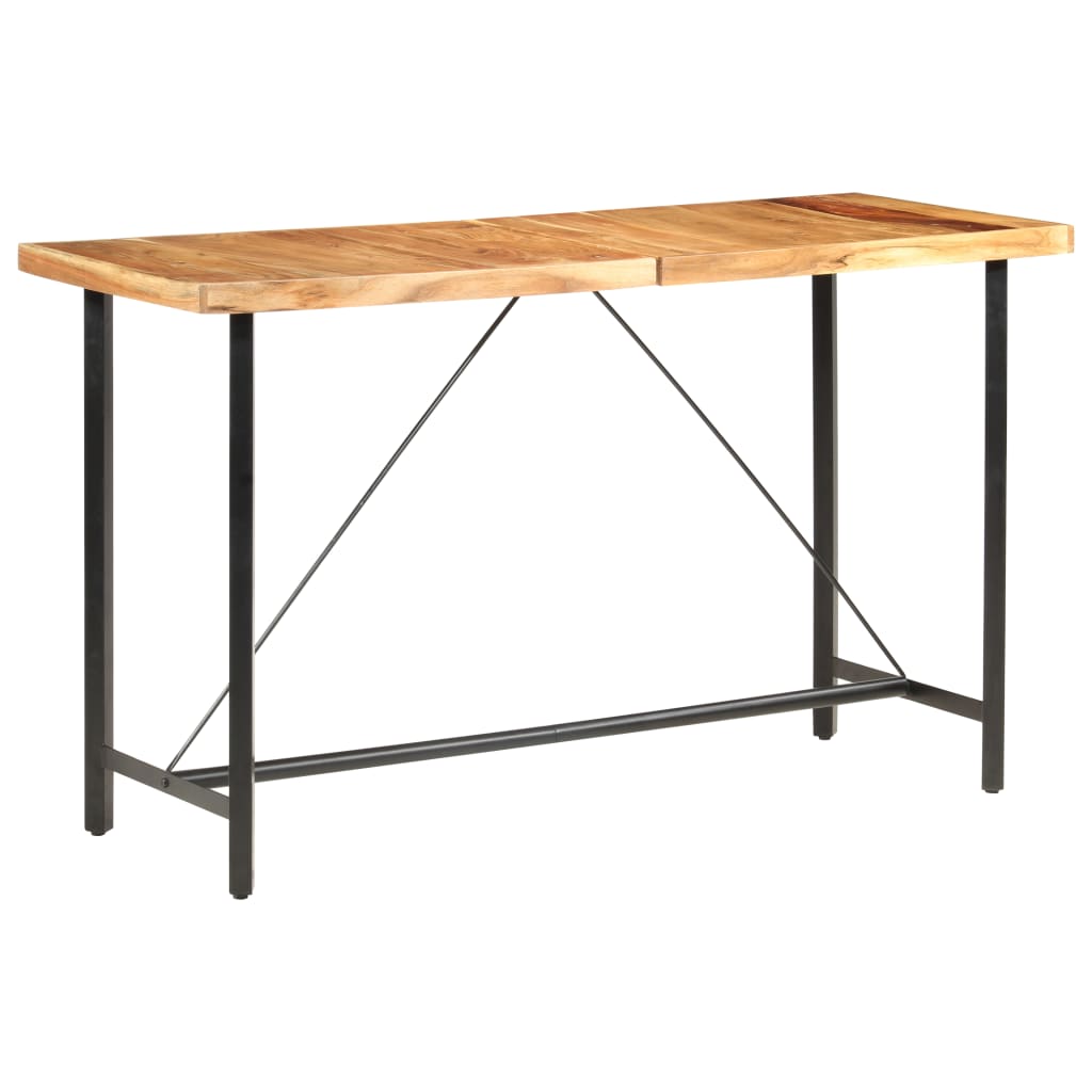 9-Tlg. Bar-Set Massivholz Akazie Und Echtleder
