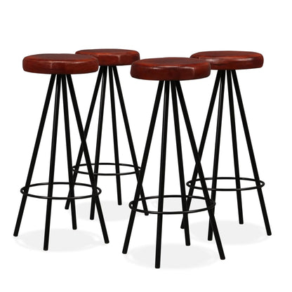 9-Tlg. Bar-Set Massivholz Akazie Und Echtleder