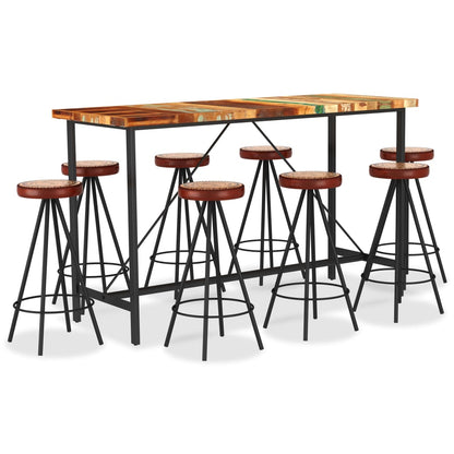 9-Tlg. Bar-Set , Echtleder Und Canvas