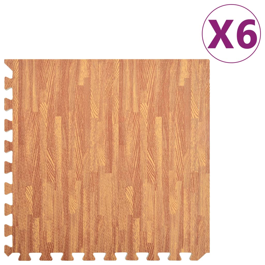 Bodenmatten 6 Stk. Holzmaserung 2,16 M² Eva-Schaumstoff