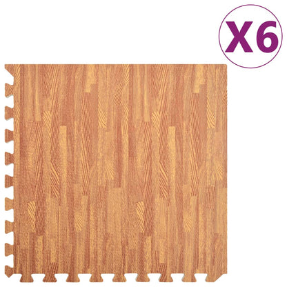 Bodenmatten 6 Stk. Holzmaserung 2,16 M² Eva-Schaumstoff