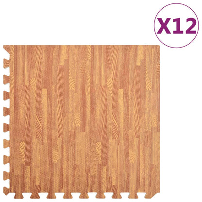 Bodenmatten 12 Stk. Holzmaserung 4,32 M² Eva-Schaumstoff