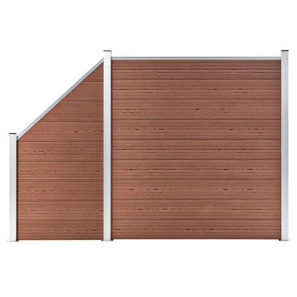 Wpc Zaun-Set 1 Quadrat + 1 Schräge 273X186 Cm Braun