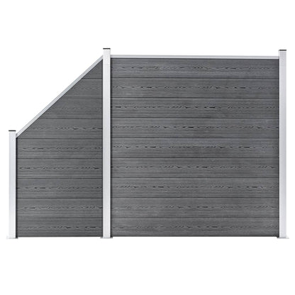 Wpc Zaun-Set 1 Quadrat + 1 Schräge 273X186 Cm Grau