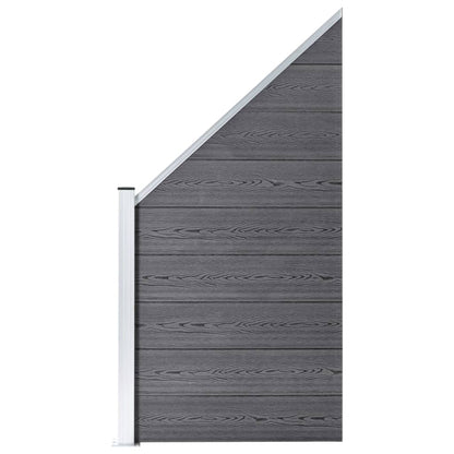 Wpc Zaun-Set 1 Quadrat + 1 Schräge 273X186 Cm Grau