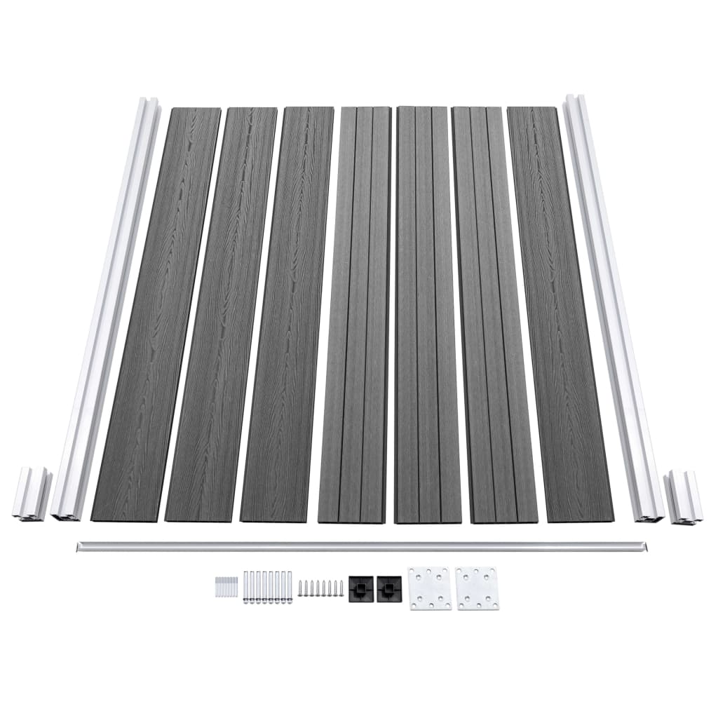 Wpc Zaun-Set 1 Quadrat + 1 Schräge 273X186 Cm Grau
