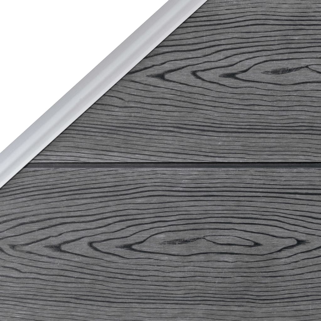 Wpc Zaun-Set 1 Quadrat + 1 Schräge 273X186 Cm Grau