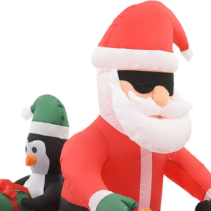 Aufblasbarer Weihnachtsmann Auf Motorrad Led Ip44 160 Cm