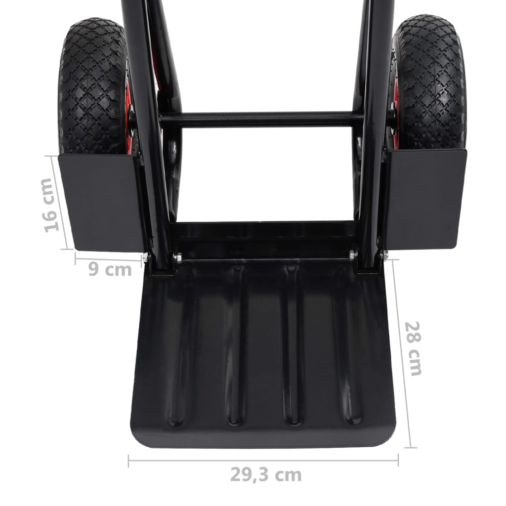 Teleskop-Sackkarre 200 Kg Schwarz Und Rot