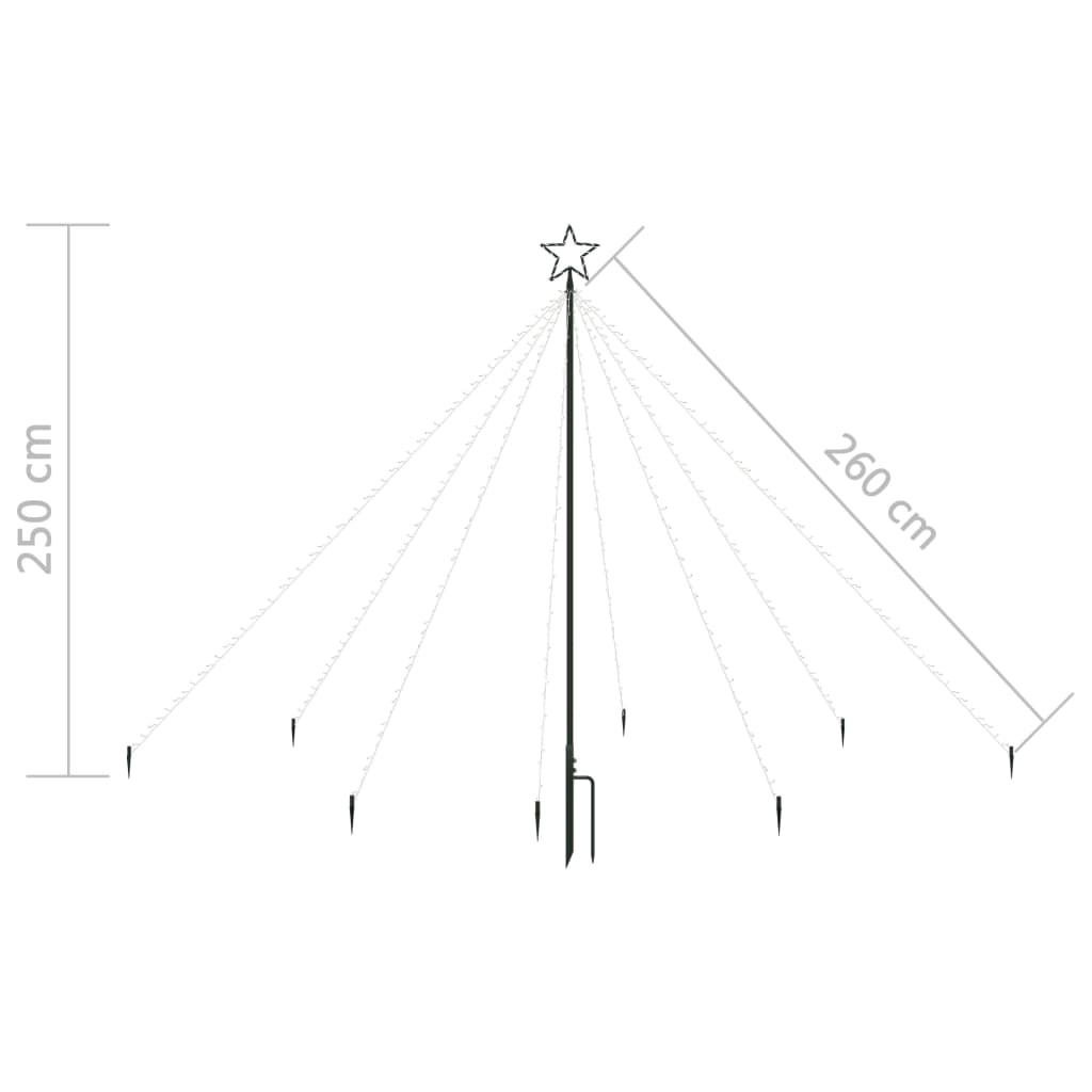 Led-Lichterkette Weihnachtsbaum Indoor Outdoor 400 Leds 2,5 M