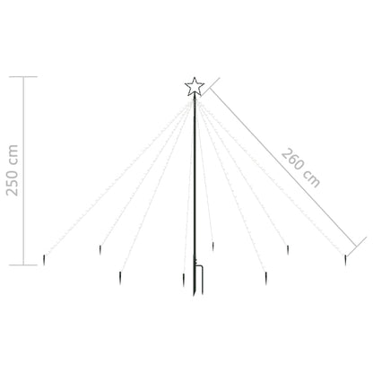 Led-Lichterkette Weihnachtsbaum Indoor Outdoor 400 Leds 2,5 M