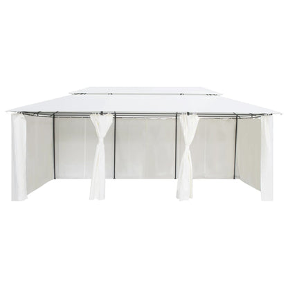 Pavillon Mit Vorhängen 600X298X270 Cm Weiß 180G/M²