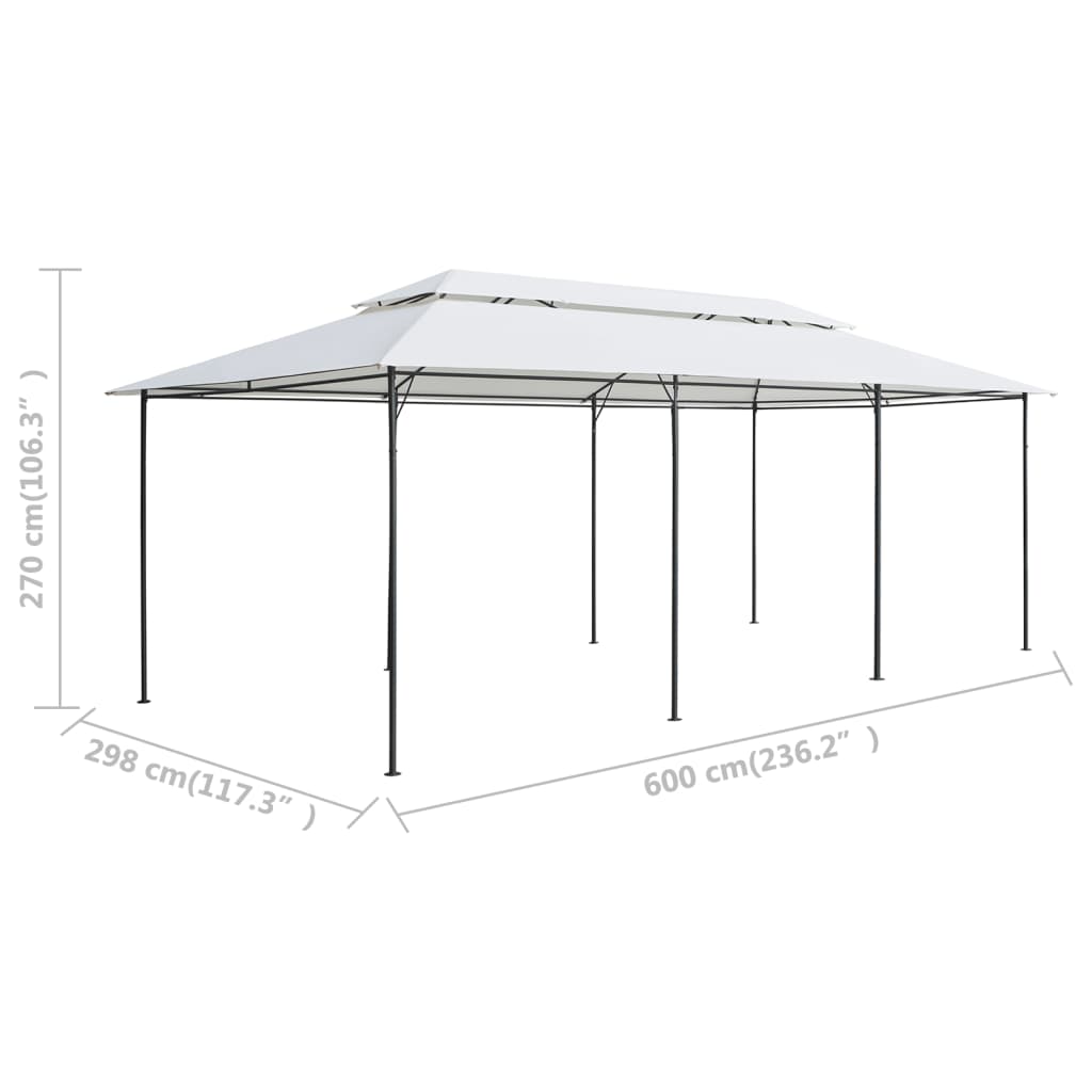 Pavillon Mit Vorhängen 600X298X270 Cm Weiß 180G/M²