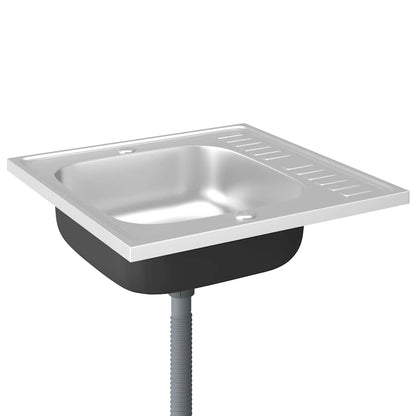 Spüle Mit Abtropffläche Set Silbern Edelstahl