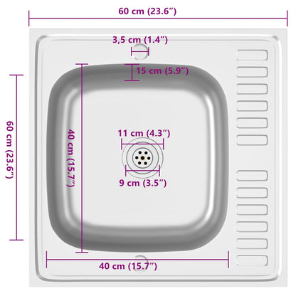Spüle Mit Abtropffläche Set Silbern Edelstahl