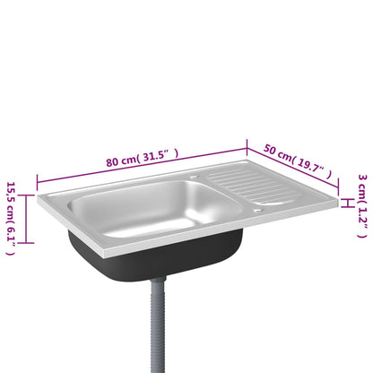 Spüle Mit Abtropffläche Set Silbern Edelstahl