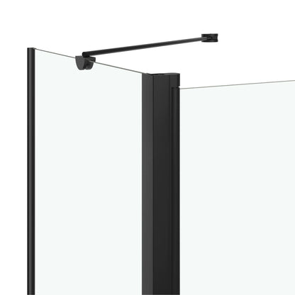 Badewannenaufsatz 2-Fach Faltbar Esg 120X68X130 Cm Schwarz
