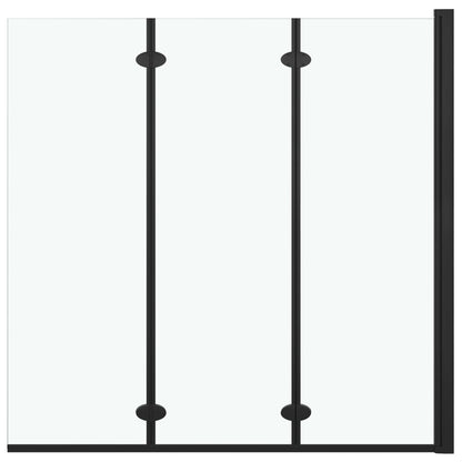 Faltbare Duschkabine 3 Paneele Esg 130X138 Cm Schwarz