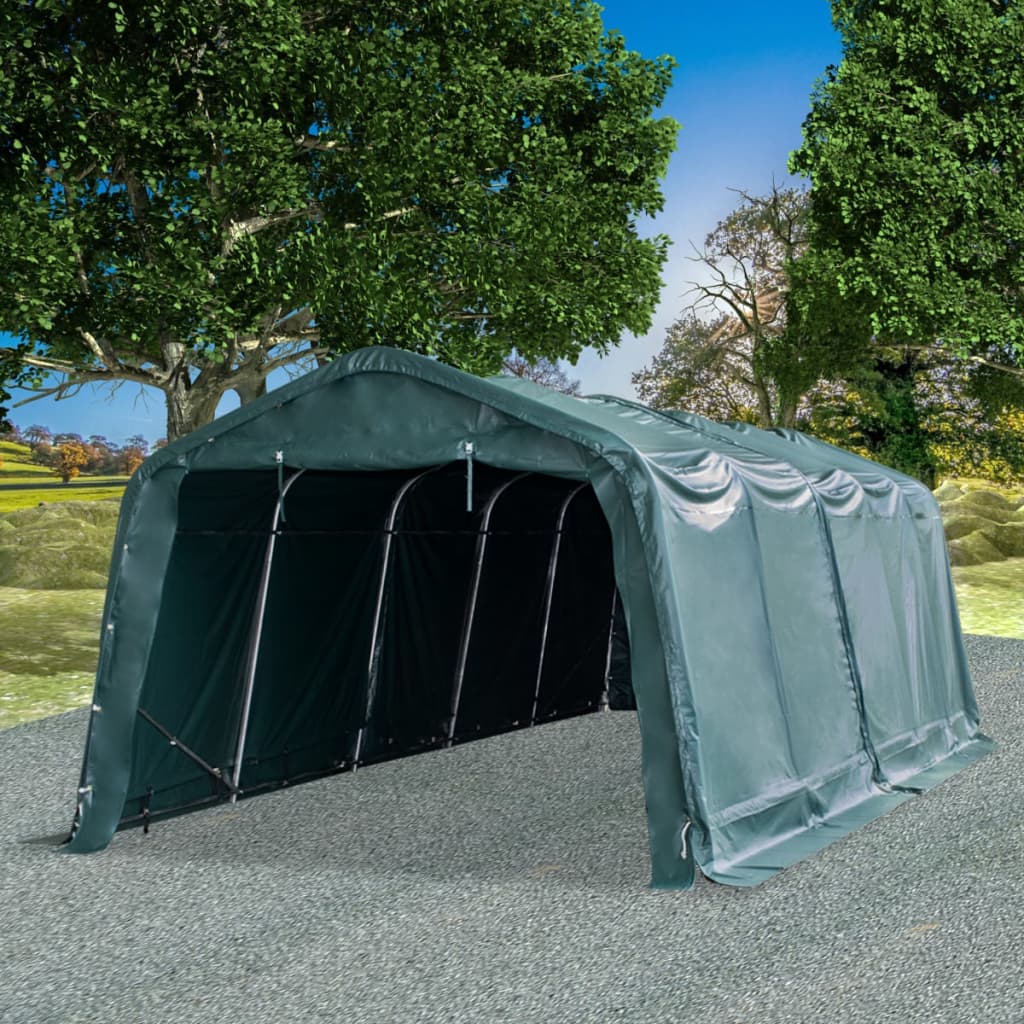 Weidezelt Pvc 550 G/M² 3,3×8 M Dunkelgrün