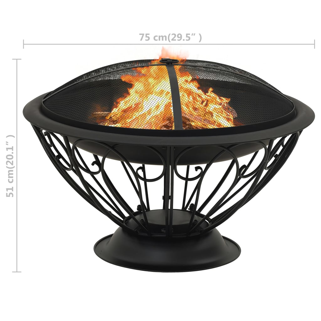 Feuerstelle Mit Schürhaken 75 Cm Xxl Stahl