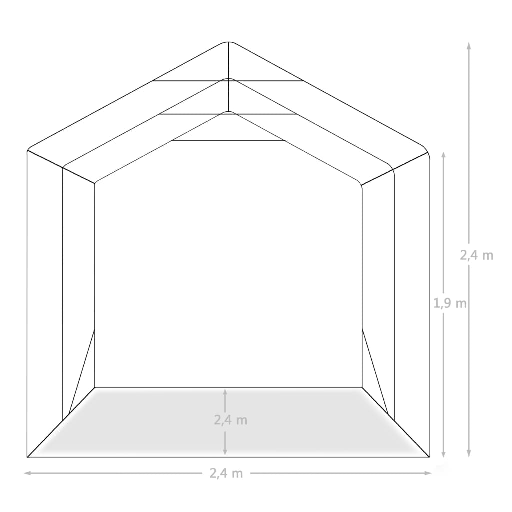 Garagenzelt Pvc 2,4X2,4 M Grün