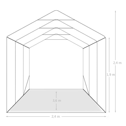 Garagenzelt Pvc 2,4X3,6 M Grün
