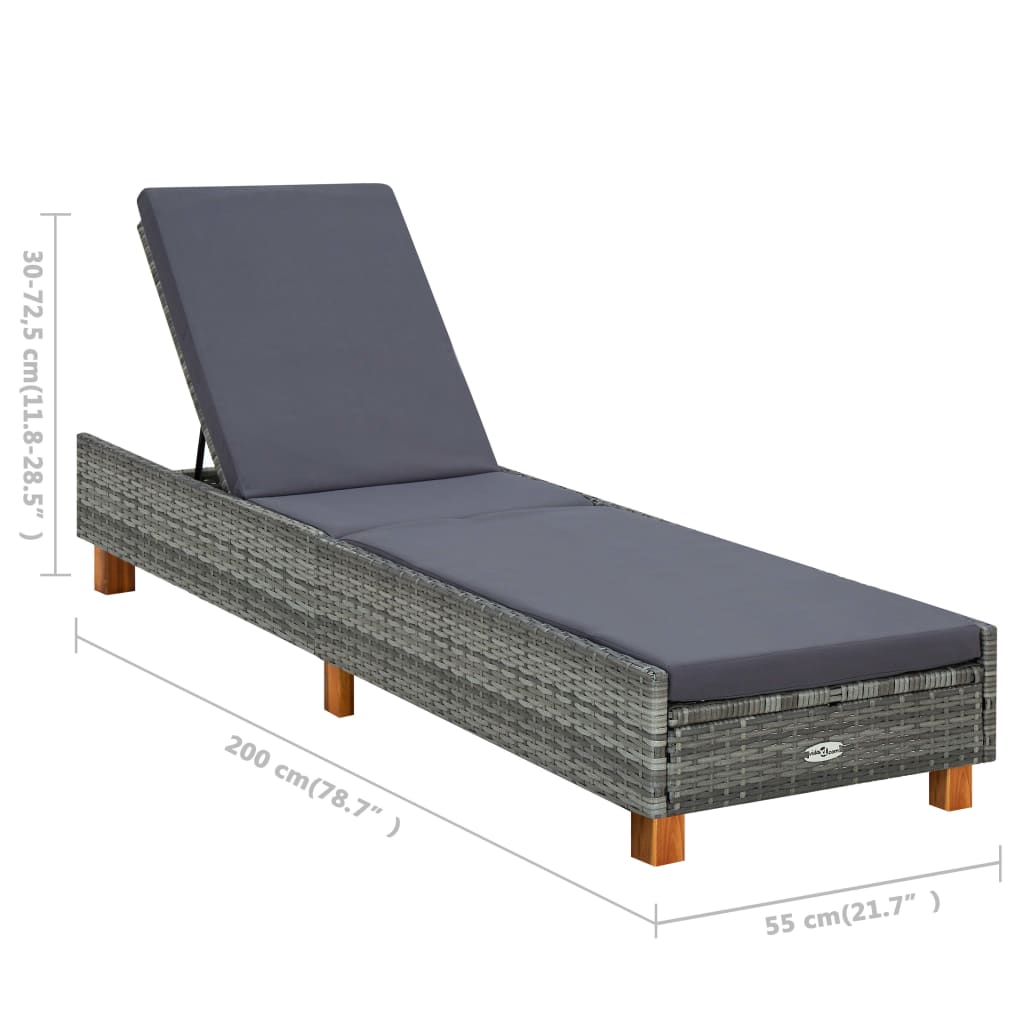 Sonnenliege Mit Auflage Poly Rattan