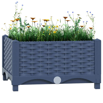 Hochbeet 40X40X23 Cm Polypropylen Blaugrau