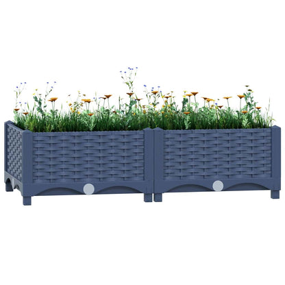 Hochbeet 80X40X23 Cm Polypropylen Blaugrau