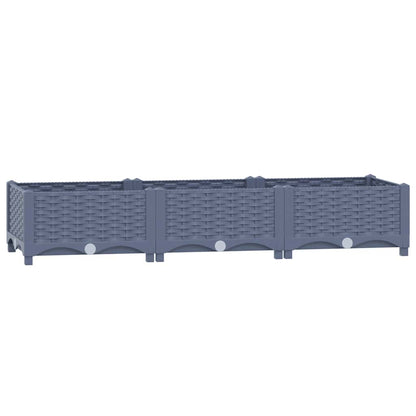 Hochbeet 120X40X23 Cm Polypropylen Blaugrau