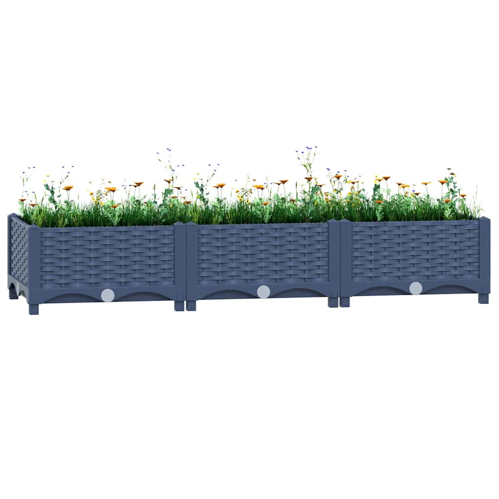 Hochbeet 120X40X23 Cm Polypropylen Blaugrau