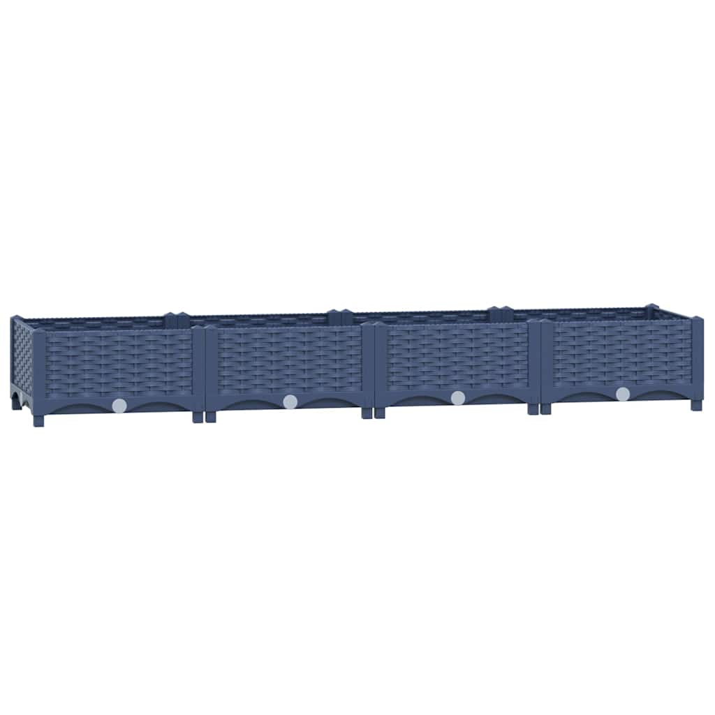 Hochbeet 160X40X23 Cm Polypropylen Blaugrau