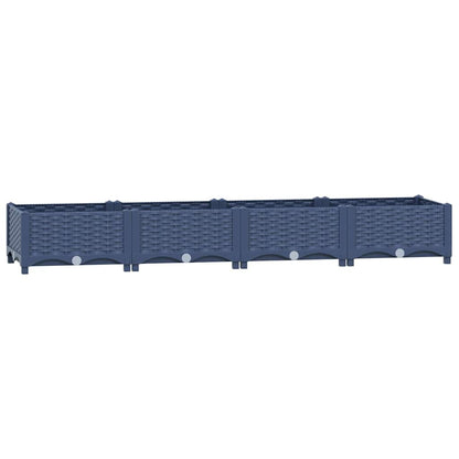 Hochbeet 160X40X23 Cm Polypropylen Blaugrau