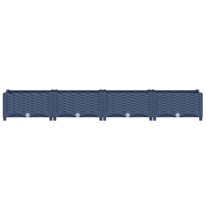 Hochbeet 160X40X23 Cm Polypropylen Blaugrau