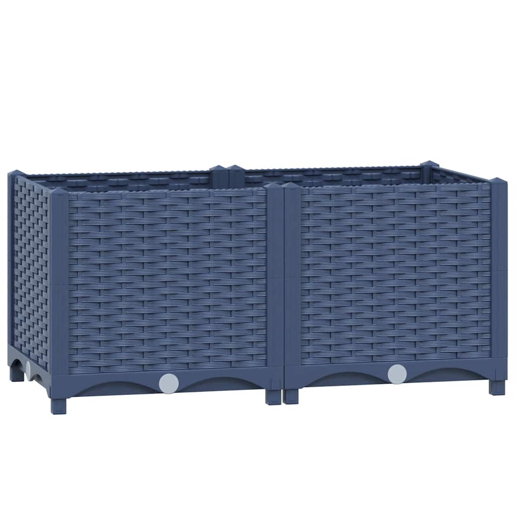 Hochbeet 80X40X38 Cm Polypropylen Blaugrau