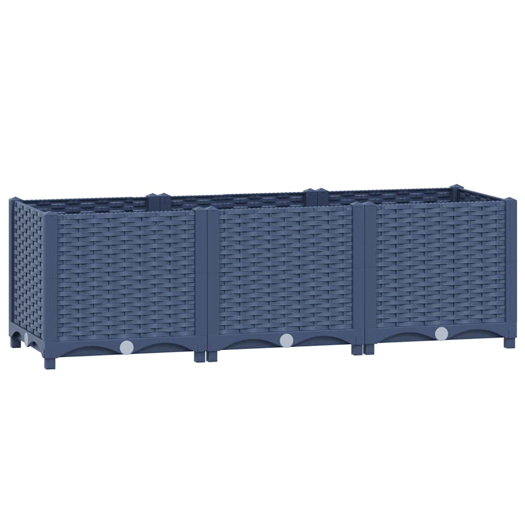 Hochbeet 120X40X38 Cm Polypropylen Blaugrau