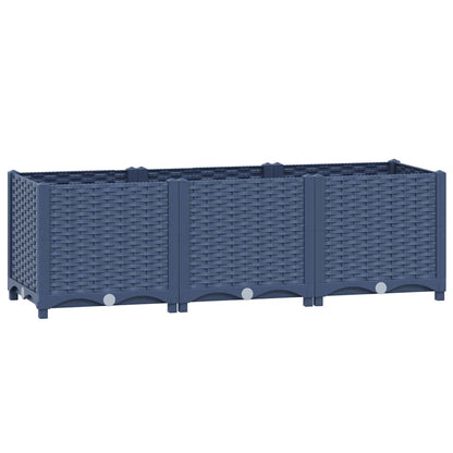 Hochbeet 120X40X38 Cm Polypropylen Blaugrau