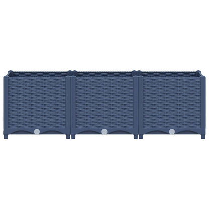 Hochbeet 120X40X38 Cm Polypropylen Blaugrau