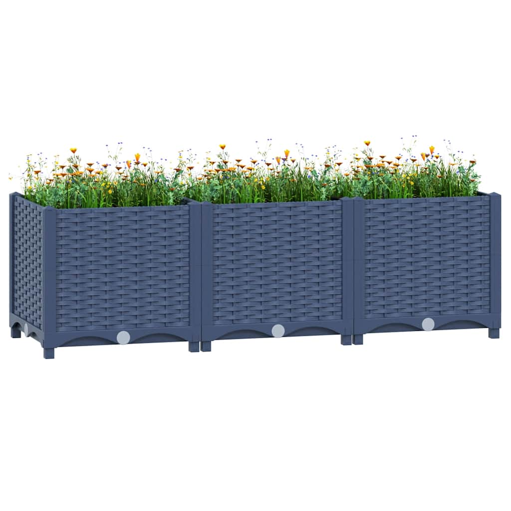 Hochbeet 120X40X38 Cm Polypropylen Blaugrau